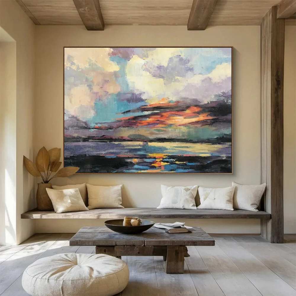 Room Hand-painted Living Veranda Beach Abstract Artwork WBCX2